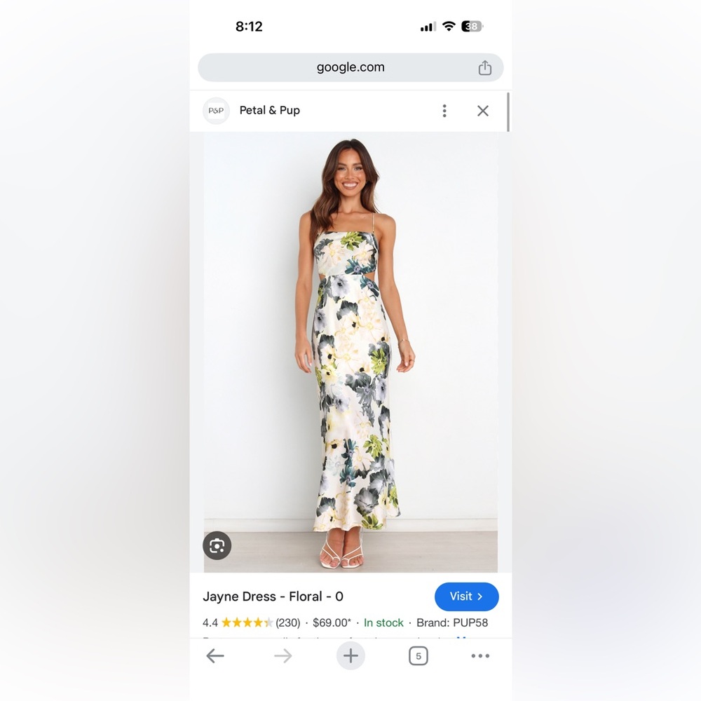 Petal & Pup Floral Maxi Dress in Yellow and Gray